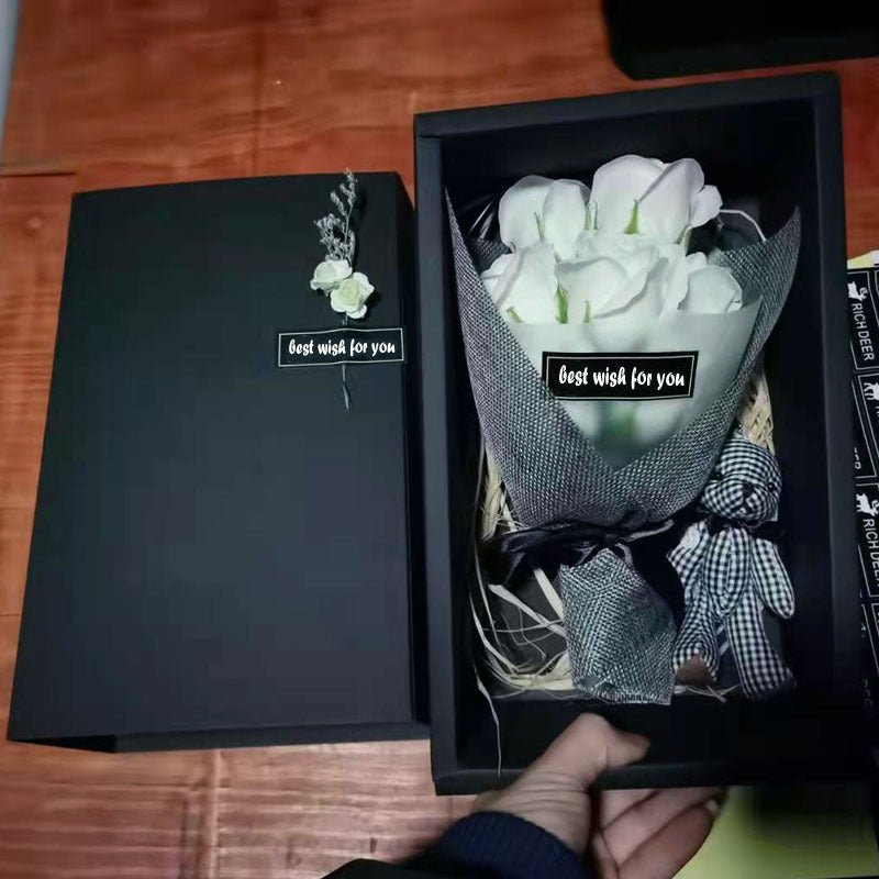 Soap Flower Bear Gift Box Birthday Gift Mother's Day 7 Carnation Valentine's Day Gift Box | Luxury Home Accessories | Heulog Glow