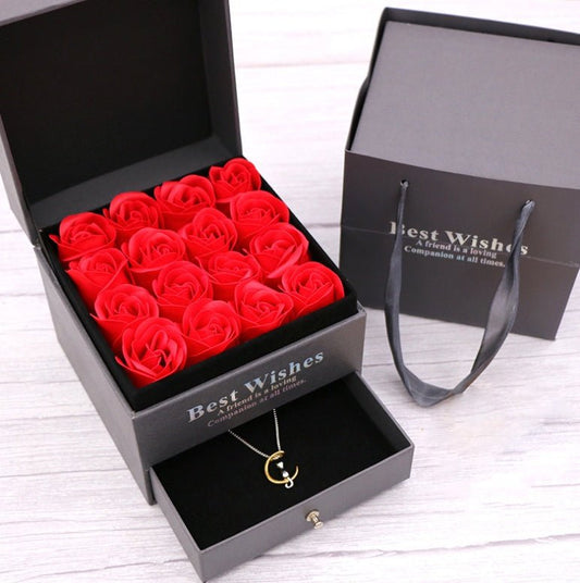 Soap flower Valentine's Day gift double drawer box rose flower creative gift Christmas | Luxury Home Accessories | Heulog Glow