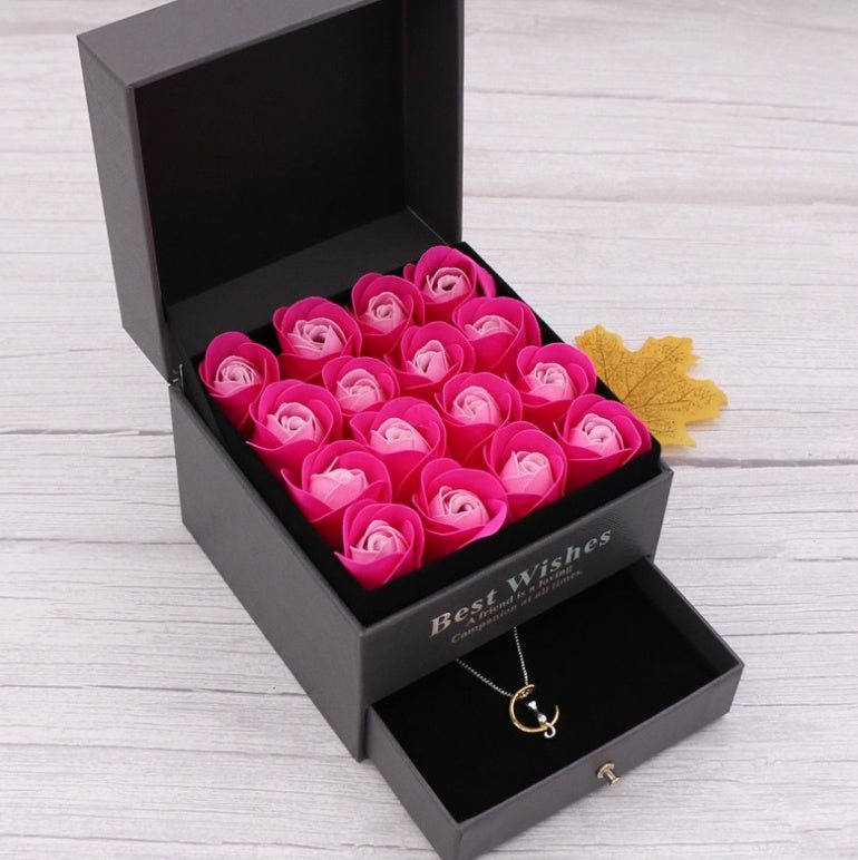 Soap flower Valentine's Day gift double drawer box rose flower creative gift Christmas | Luxury Home Accessories | Heulog Glow