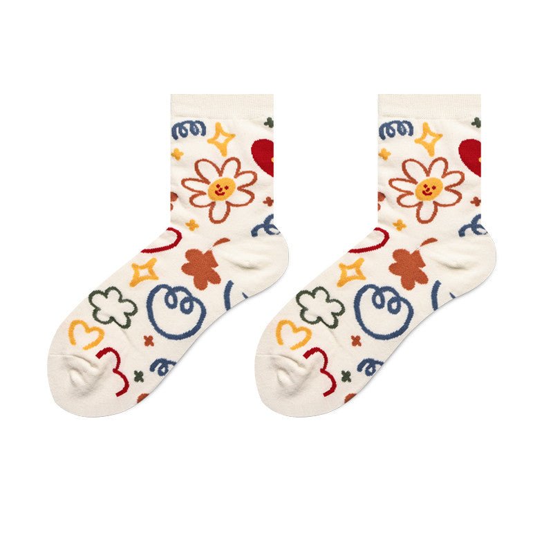 Socks Female Japanese Cute Cartoon Hand-painted Stockings Korean Version | Luxury Home Accessories | Heulog Glow