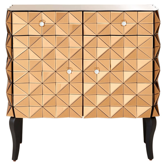Soho 2 Door Copper Finish Cabinet | Luxury Home Accessories | Heulog Glow
