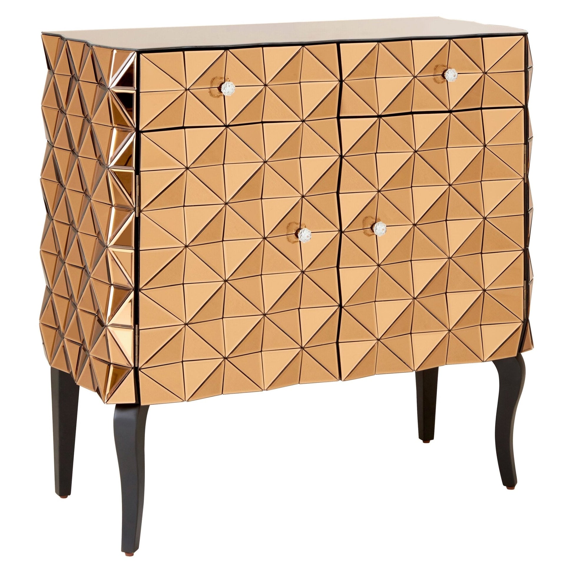 Soho 2 Door Copper Finish Cabinet | Luxury Home Accessories | Heulog Glow