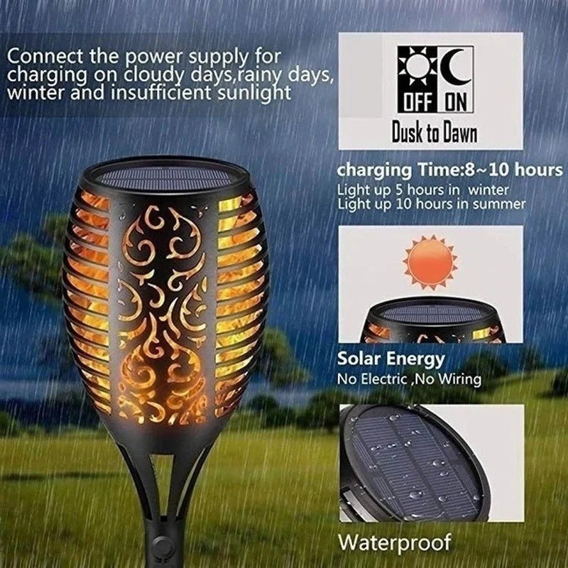 Solar Flame Torch Lights | Luxury Home Accessories | Heulog Glow