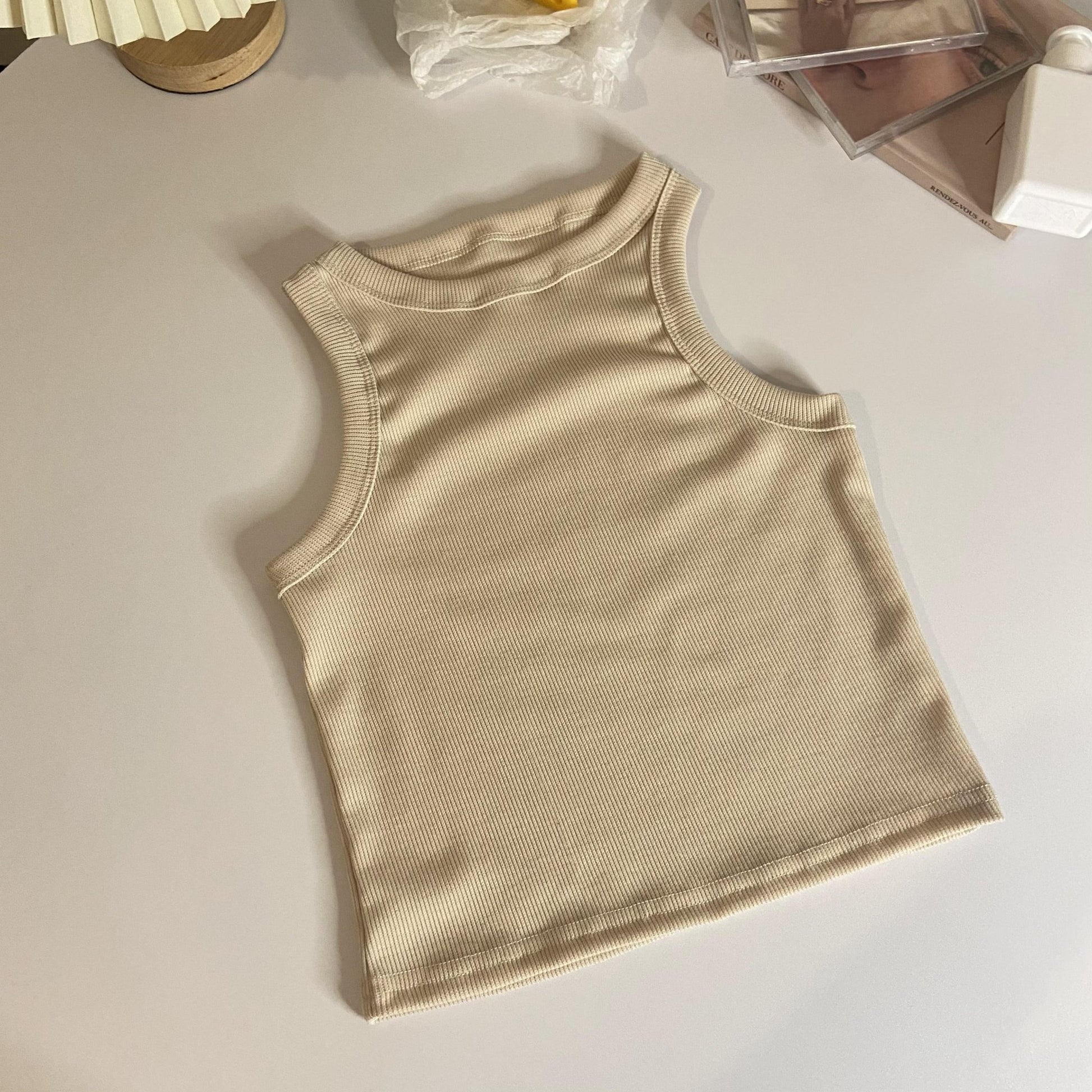 Solid Color Cropped Slim Fit Sleeveless Tank Top Women's | Luxury Home Accessories | Heulog Glow