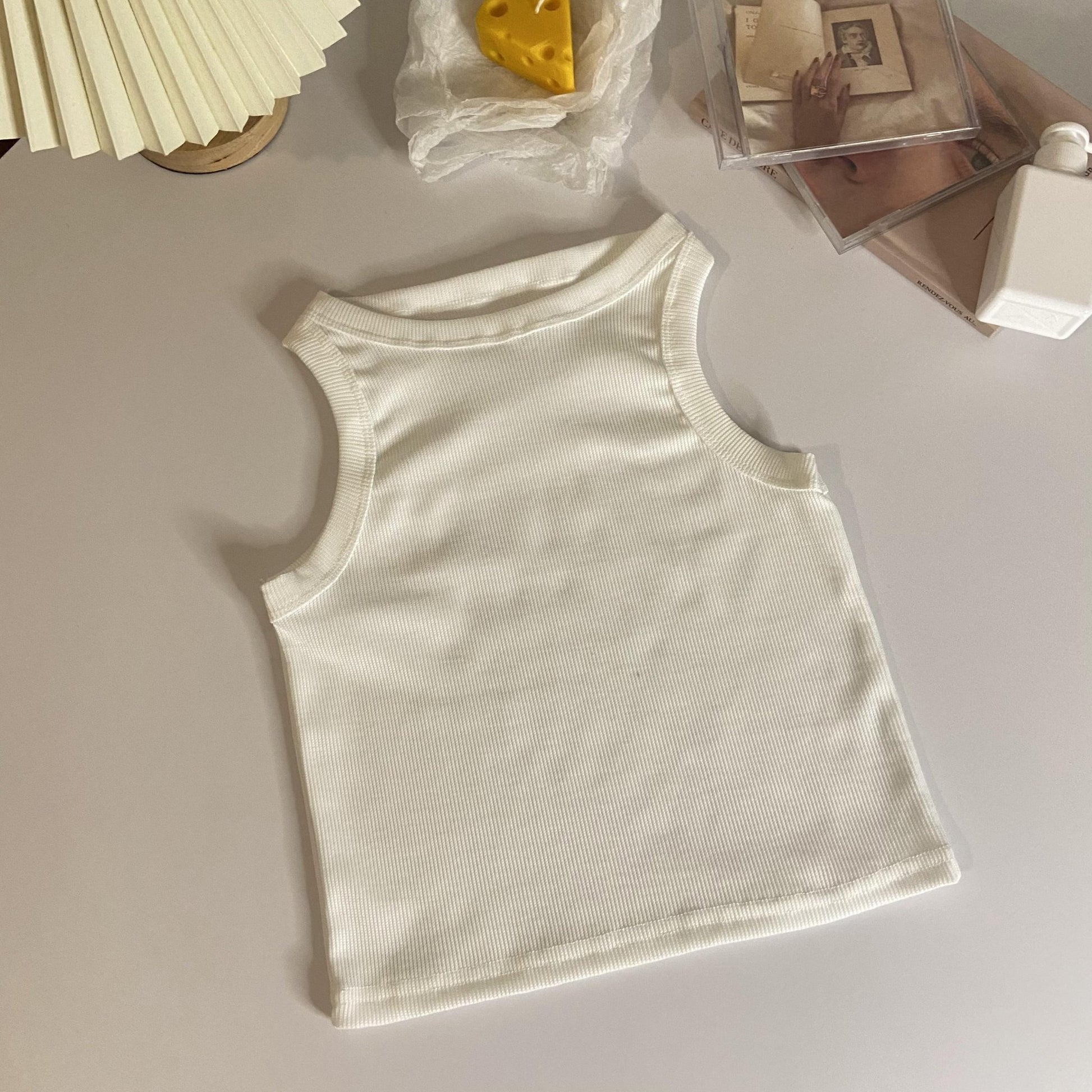Solid Color Cropped Slim Fit Sleeveless Tank Top Women's | Luxury Home Accessories | Heulog Glow