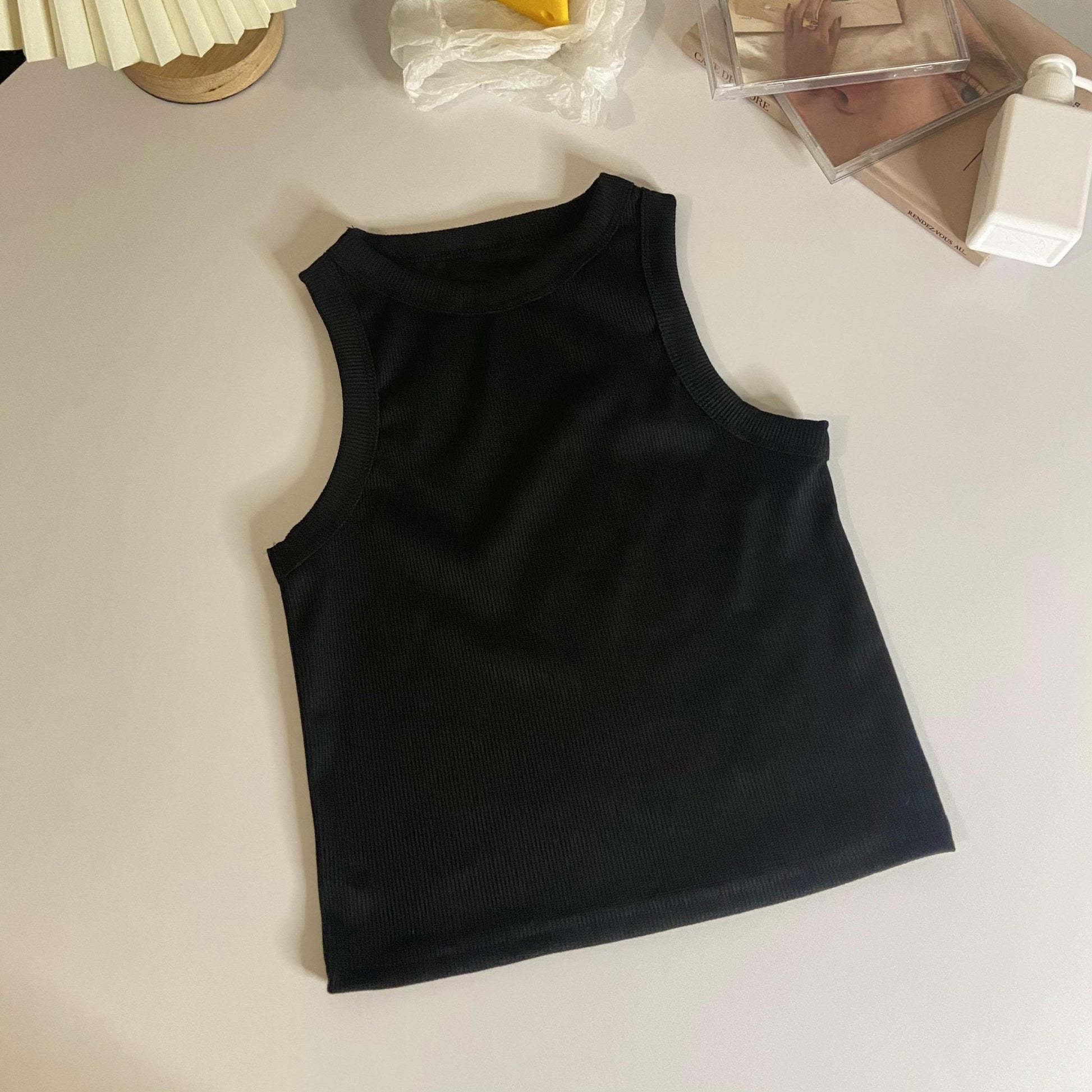 Solid Color Cropped Slim Fit Sleeveless Tank Top Women's | Luxury Home Accessories | Heulog Glow