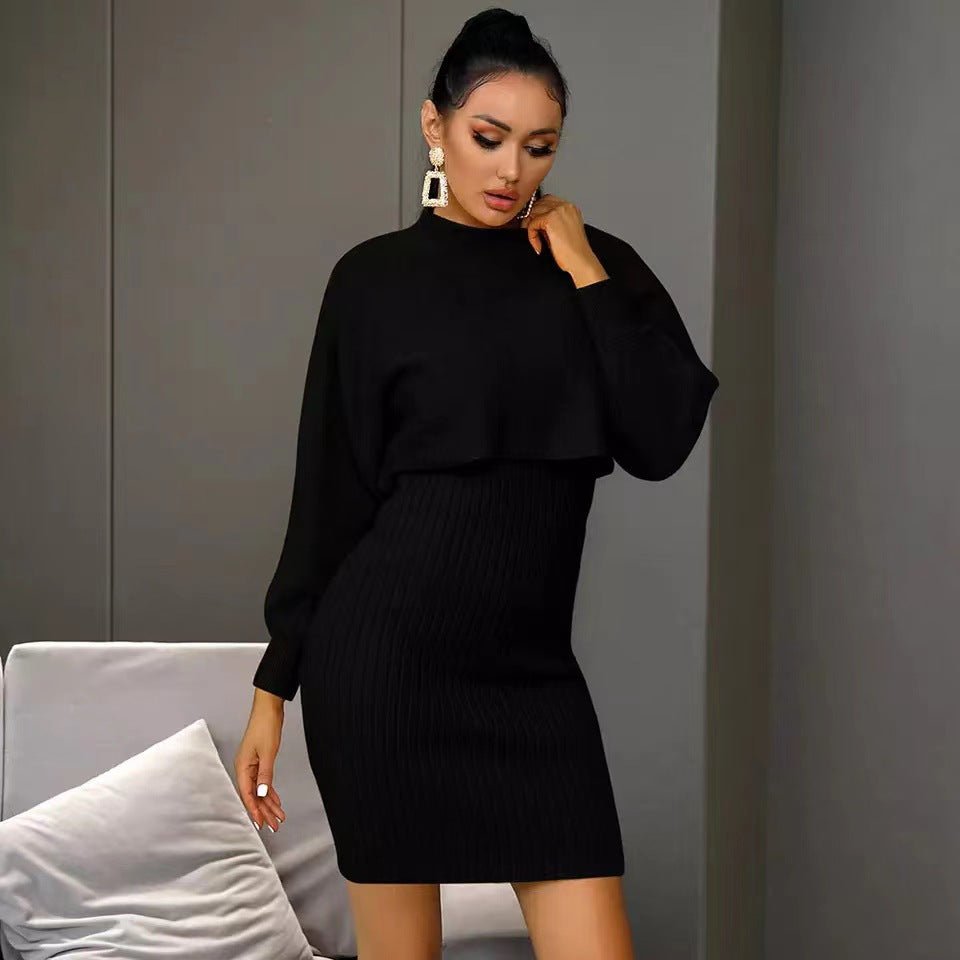 Solid Color Long-sleeved Knitted Sweater Dress | Luxury Home Accessories | Heulog Glow
