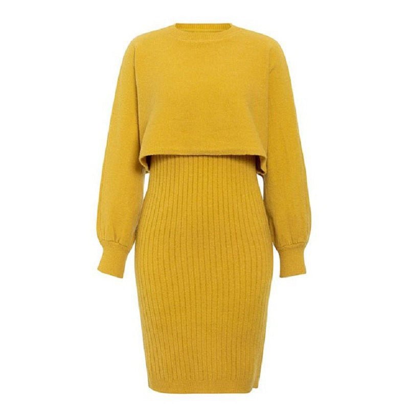 Solid Color Long-sleeved Knitted Sweater Dress | Luxury Home Accessories | Heulog Glow