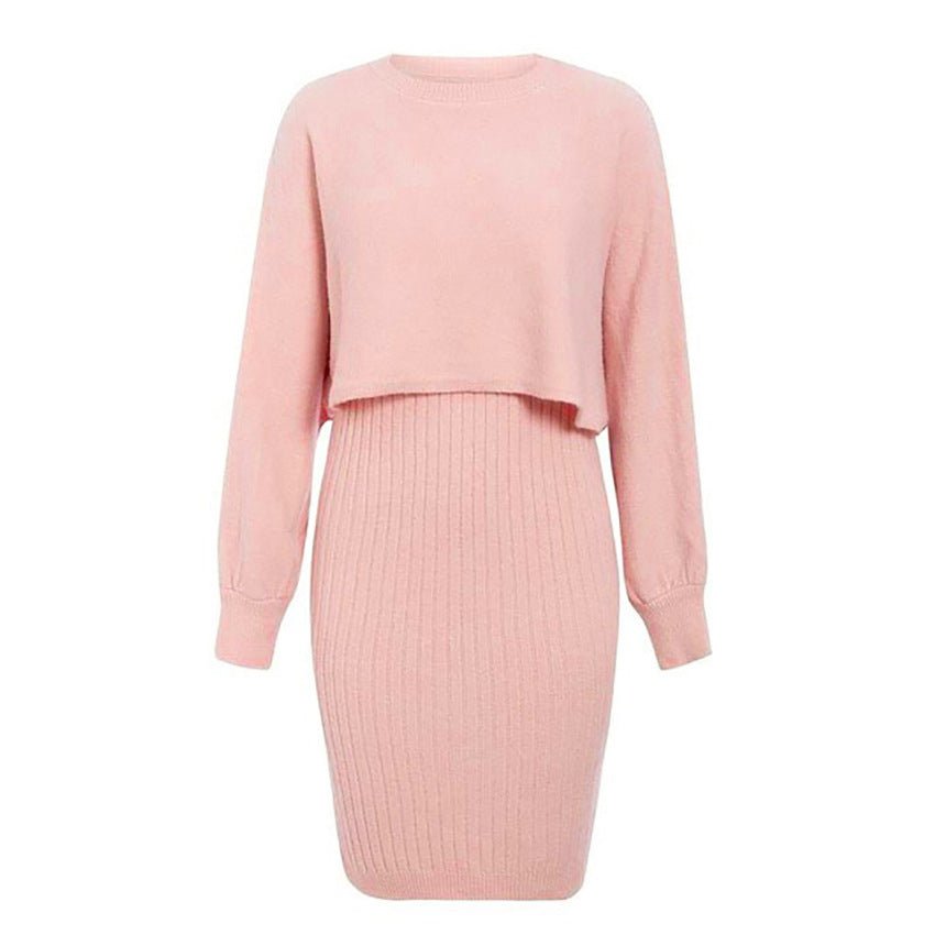Solid Color Long-sleeved Knitted Sweater Dress | Luxury Home Accessories | Heulog Glow