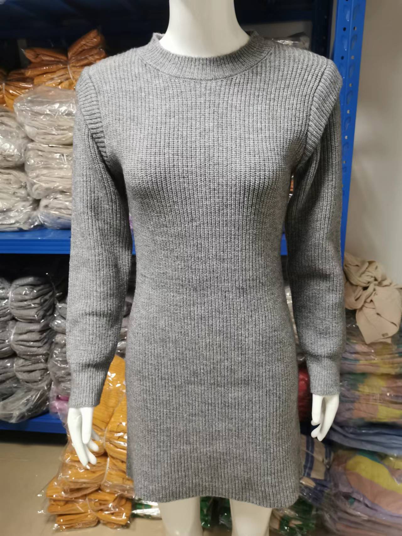 Solid Color Round Neck Long Sleeve Sexy Dress Sweater | Luxury Home Accessories | Heulog Glow