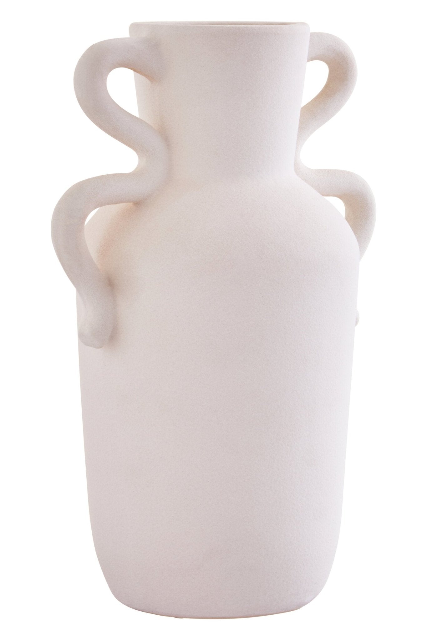 Sonata Large White Vase with Abstract Handles | Luxury Home Accessories | Heulog Glow