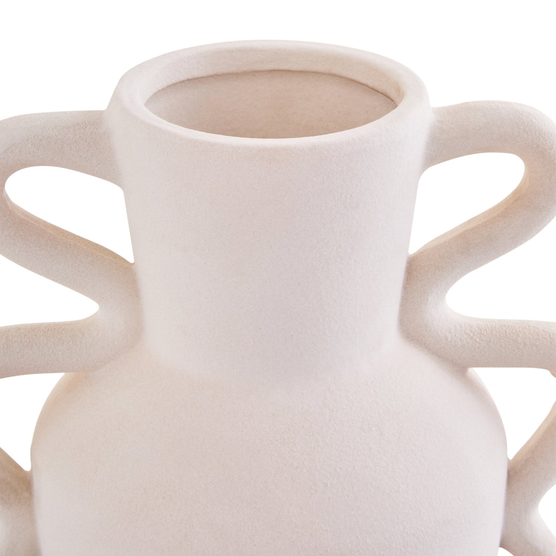 Sonata Large White Vase with Abstract Handles | Luxury Home Accessories | Heulog Glow