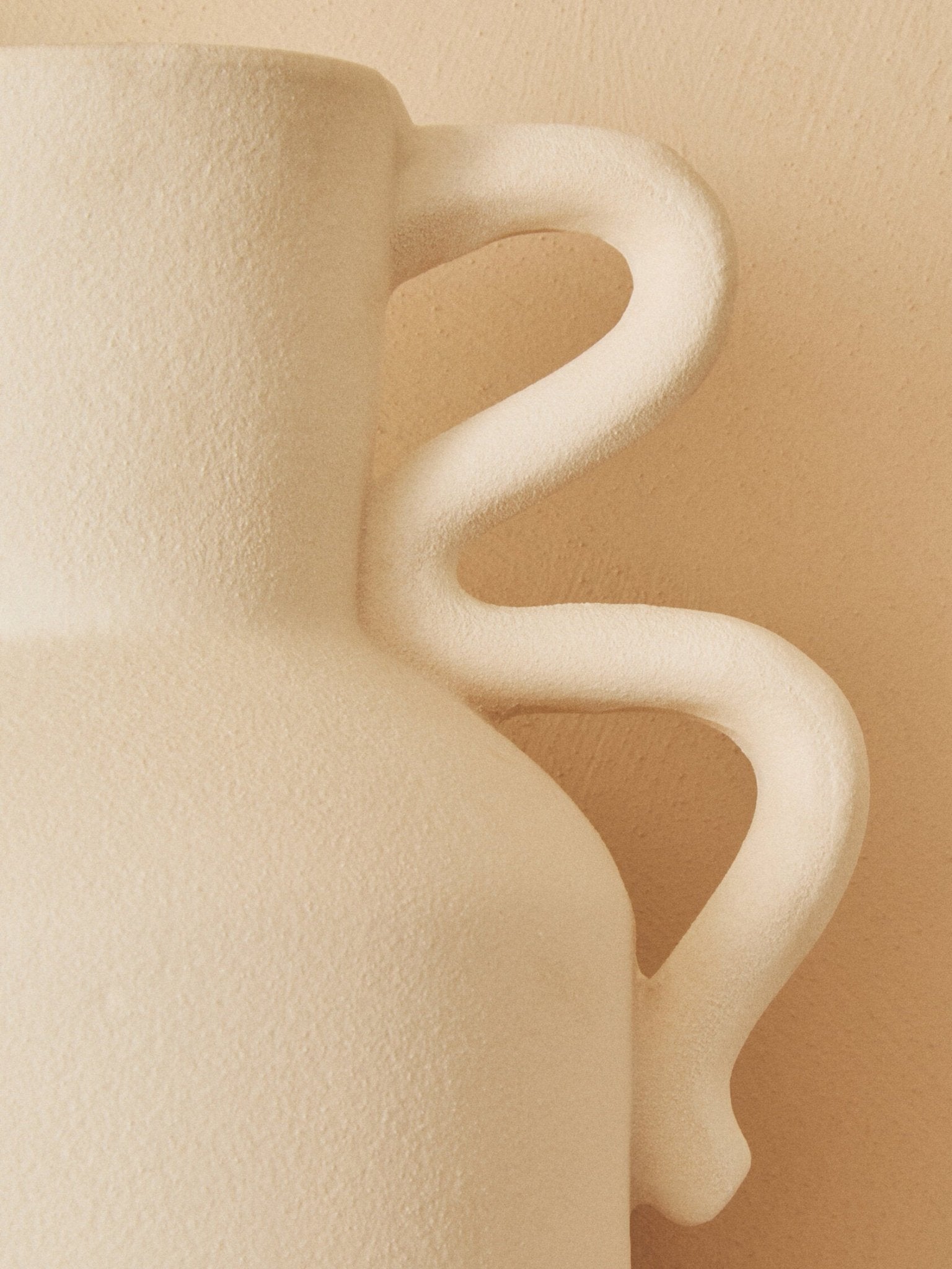 Sonata Large White Vase with Abstract Handles | Luxury Home Accessories | Heulog Glow