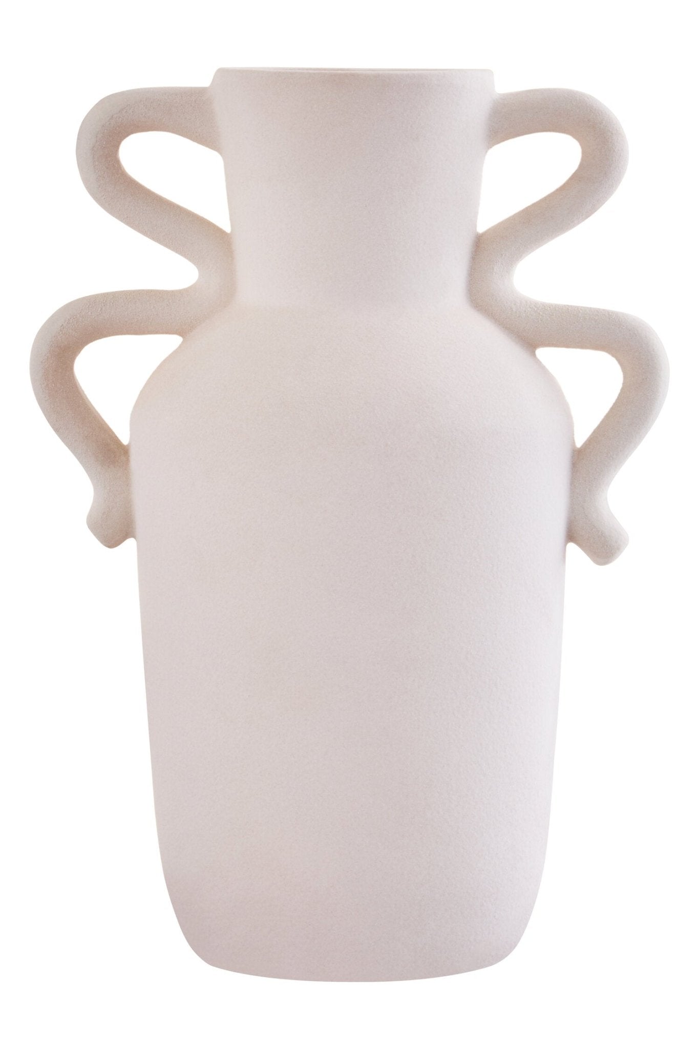 Sonata Large White Vase with Abstract Handles | Luxury Home Accessories | Heulog Glow