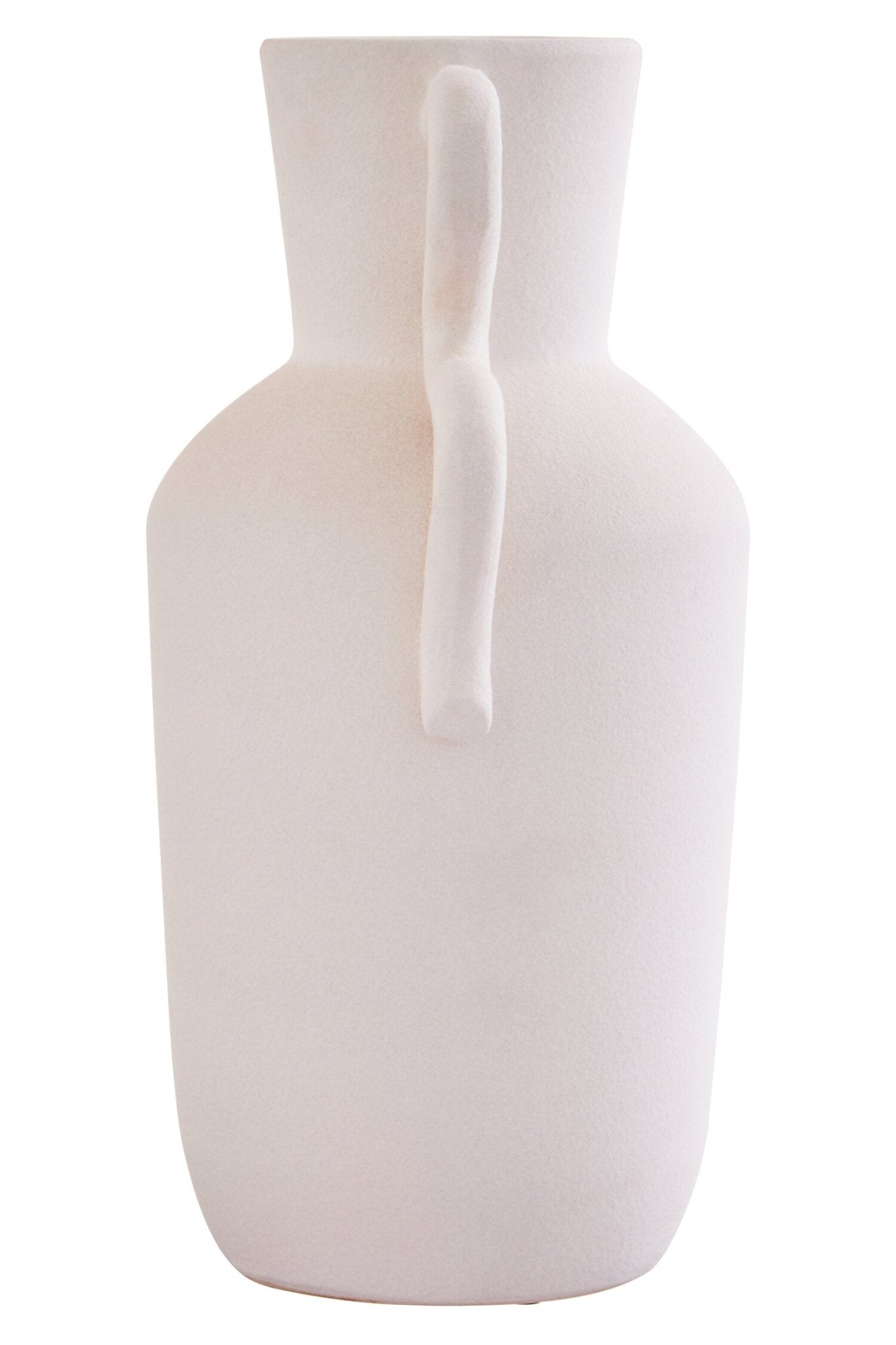 Sonata Large White Vase with Abstract Handles | Luxury Home Accessories | Heulog Glow