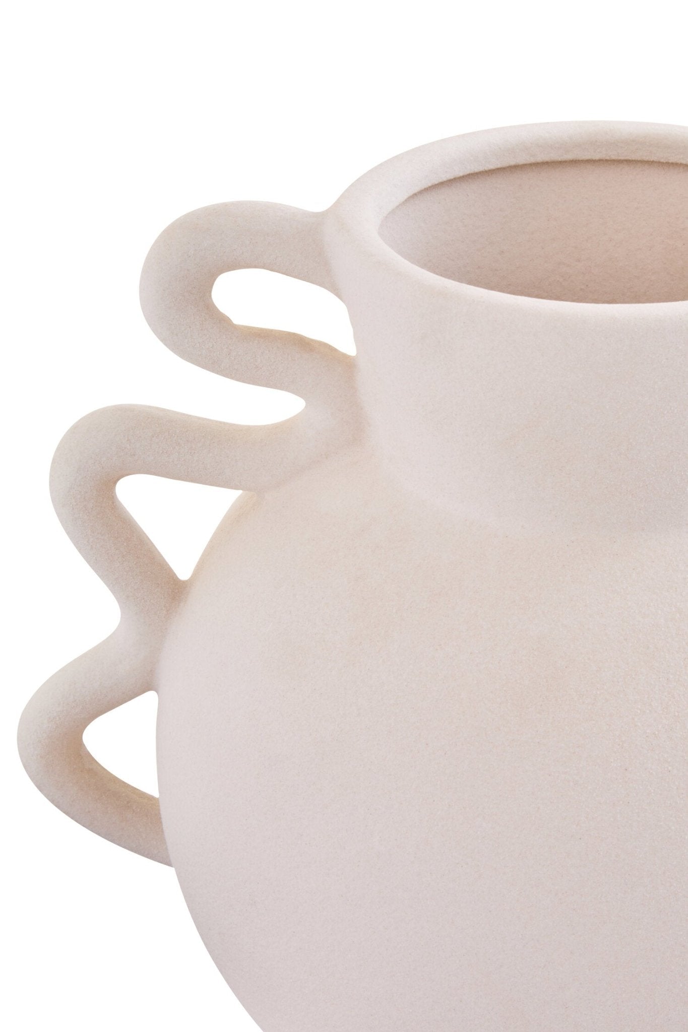 Sonata Small White Vase with Abstract Handles | Luxury Home Accessories | Heulog Glow