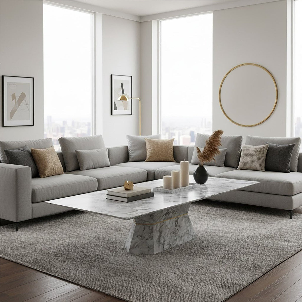 Spezia Grey Marble Coffee Table | Luxury Home Accessories | Heulog Glow