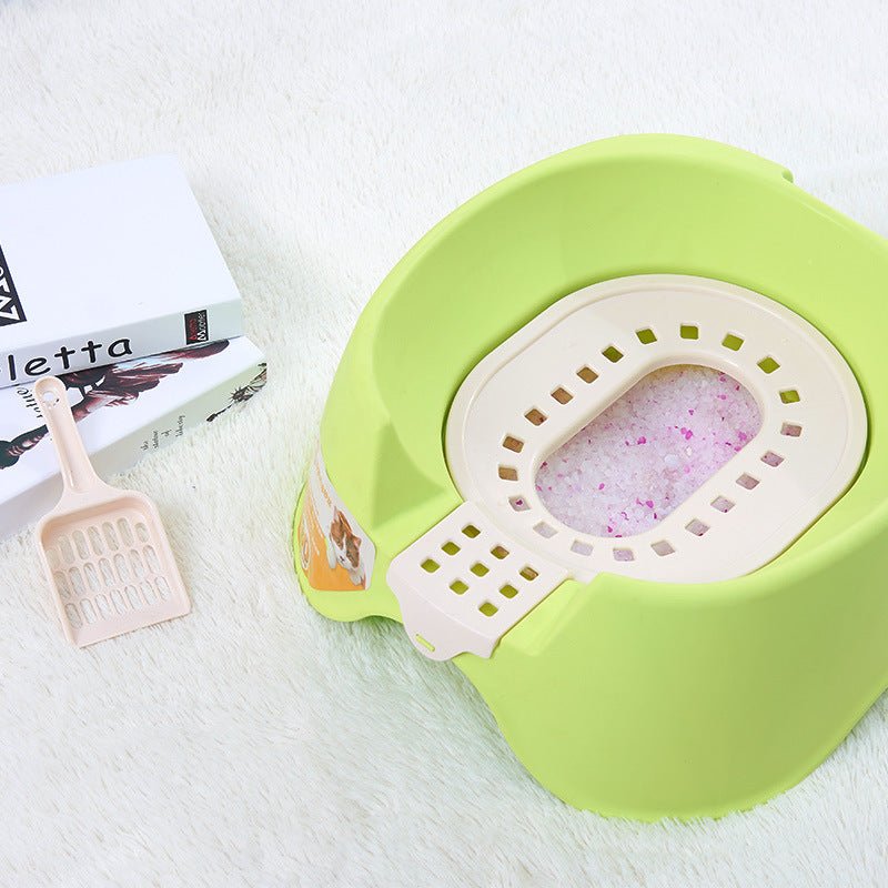 Spillproof Cat Litter Pan Semi-enclosed Oversize Cat Toilet | Luxury Home Accessories | Heulog Glow
