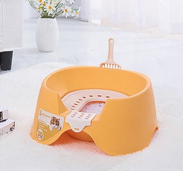 Spillproof Cat Litter Pan Semi-enclosed Oversize Cat Toilet | Luxury Home Accessories | Heulog Glow