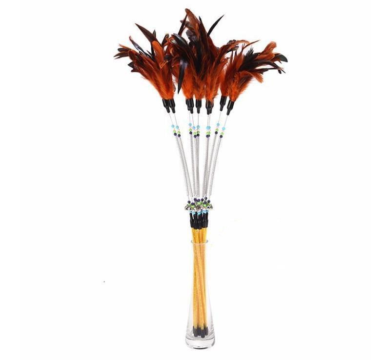 Spring bells, color beads, cat stick, feather cat stick, cat supplies, cat toys | Luxury Home Accessories | Heulog Glow