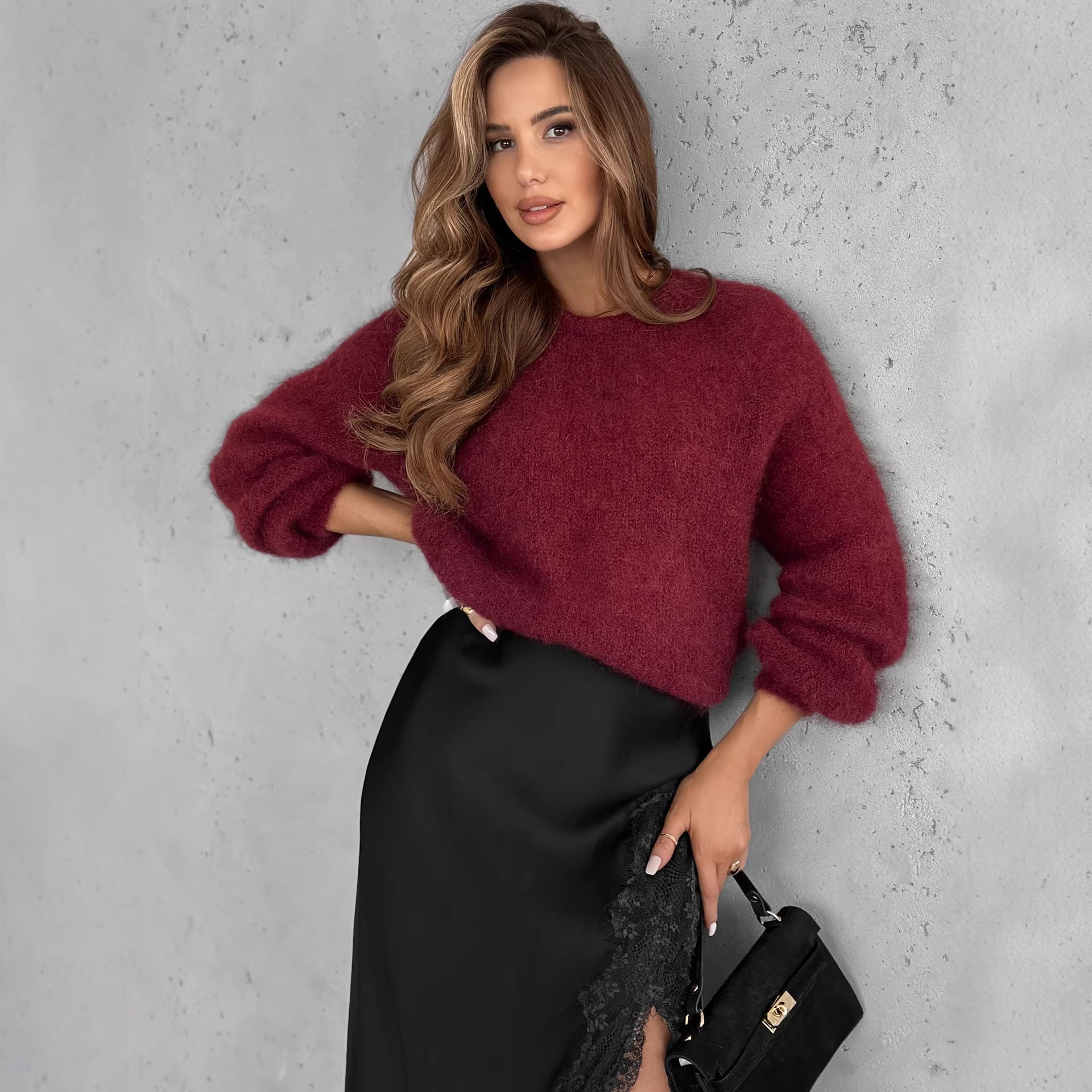 Spring New High-Slit Satin Skirt Solid Color | Luxury Home Accessories | Heulog Glow