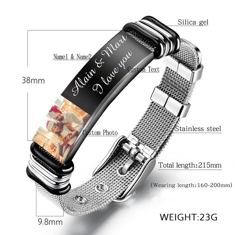 Stainless Steel Bracelet Valentine's Day Gift Personalized | Luxury Home Accessories | Heulog Glow