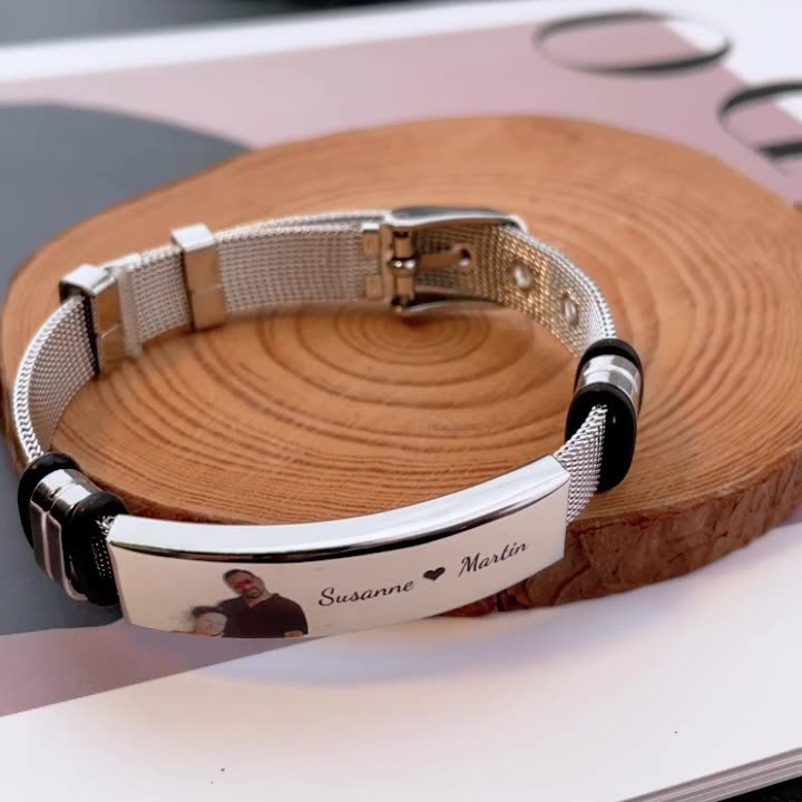 Stainless Steel Bracelet Valentine's Day Gift Personalized | Luxury Home Accessories | Heulog Glow