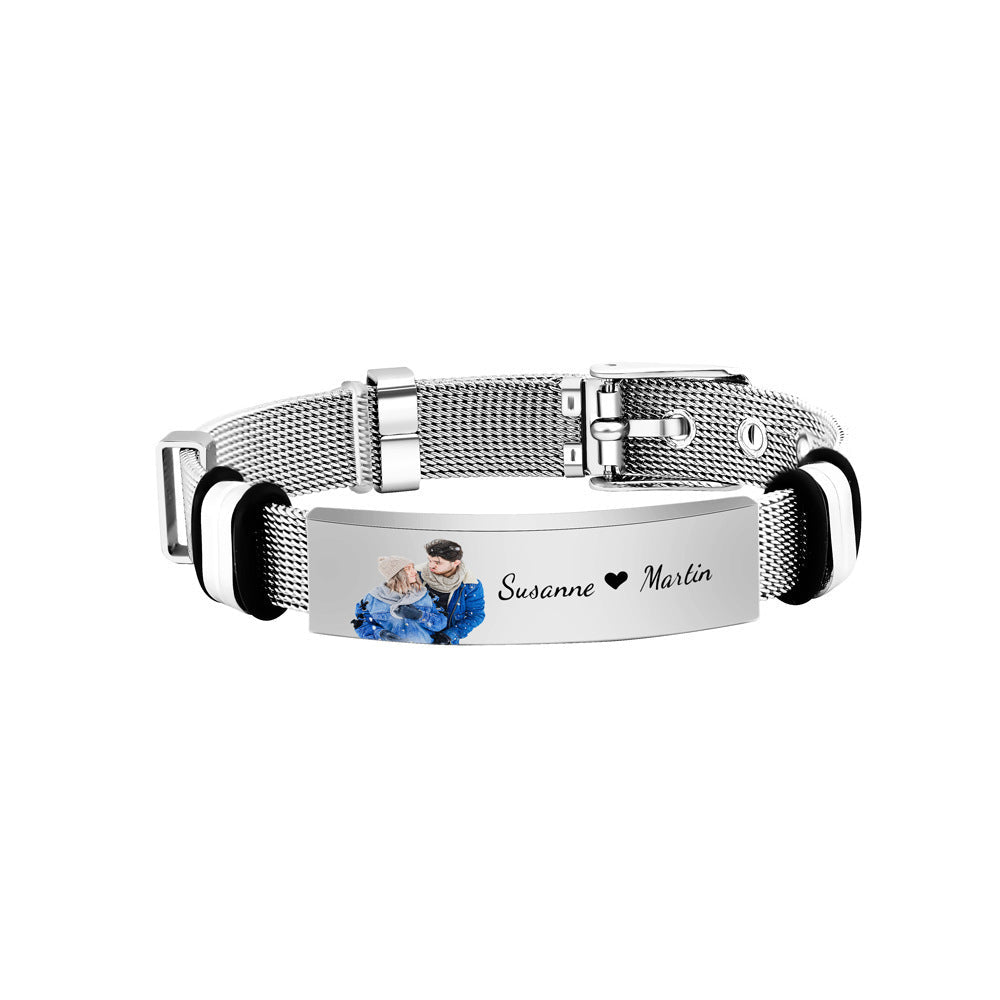 Stainless Steel Bracelet Valentine's Day Gift Personalized | Luxury Home Accessories | Heulog Glow