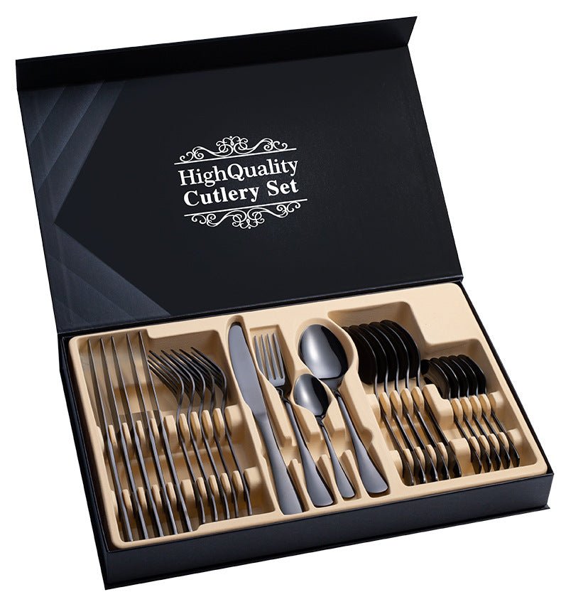 Stainless Steel Cutlery Set 24-Piece Gift Cutlery Steak Cutlery Gift Box | Luxury Home Accessories | Heulog Glow