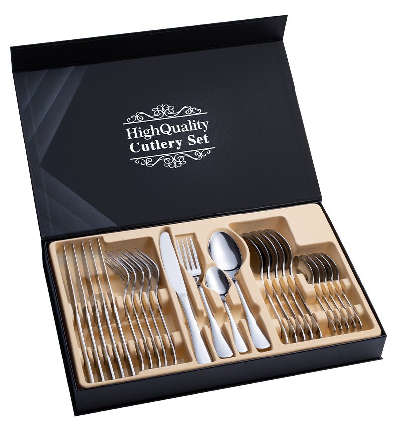 Stainless Steel Cutlery Set 24-Piece Gift Cutlery Steak Cutlery Gift Box | Luxury Home Accessories | Heulog Glow