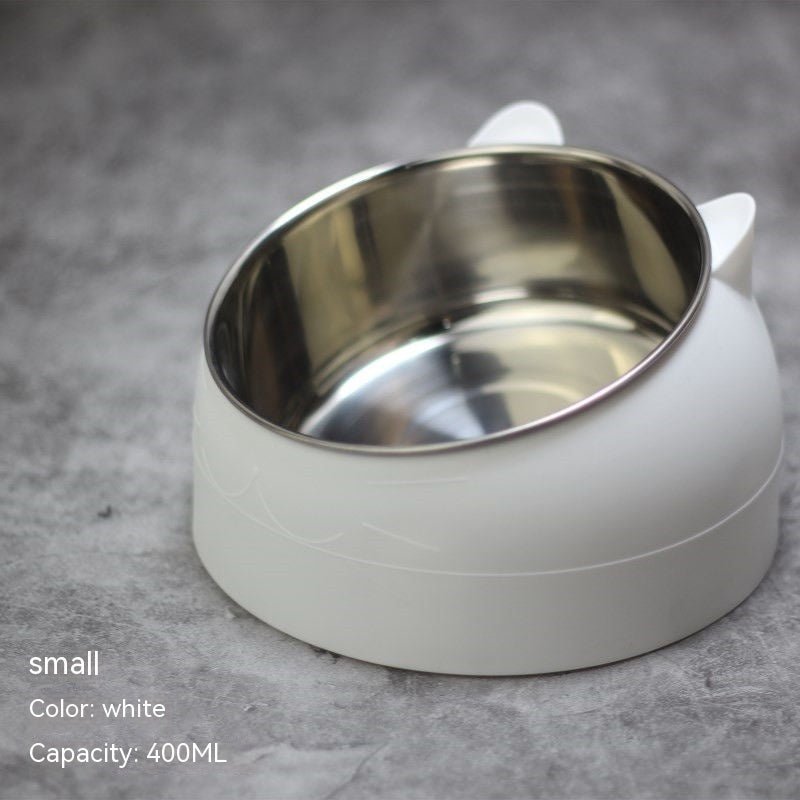 Stainless Steel Dog Bowl Double Bowl Cervical Protection Oblique Mouth Hot Pet Food Basin Supplies | Luxury Home Accessories | Heulog Glow