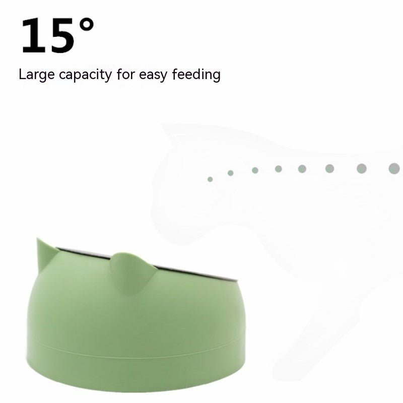 Stainless Steel Dog Bowl Double Bowl Cervical Protection Oblique Mouth Hot Pet Food Basin Supplies | Luxury Home Accessories | Heulog Glow