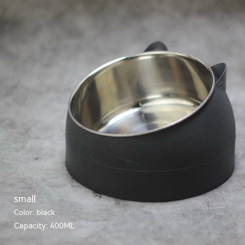 Stainless Steel Dog Bowl Double Bowl Cervical Protection Oblique Mouth Hot Pet Food Basin Supplies | Luxury Home Accessories | Heulog Glow