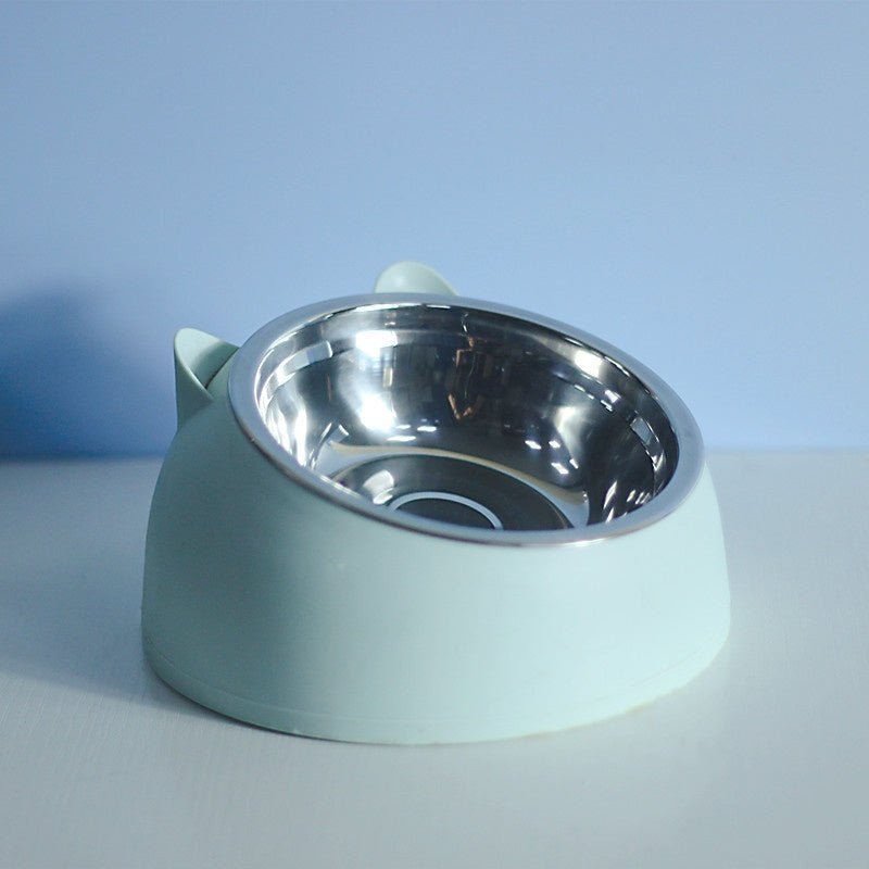Stainless Steel Dog Bowl Double Bowl Cervical Protection Oblique Mouth Hot Pet Food Basin Supplies | Luxury Home Accessories | Heulog Glow
