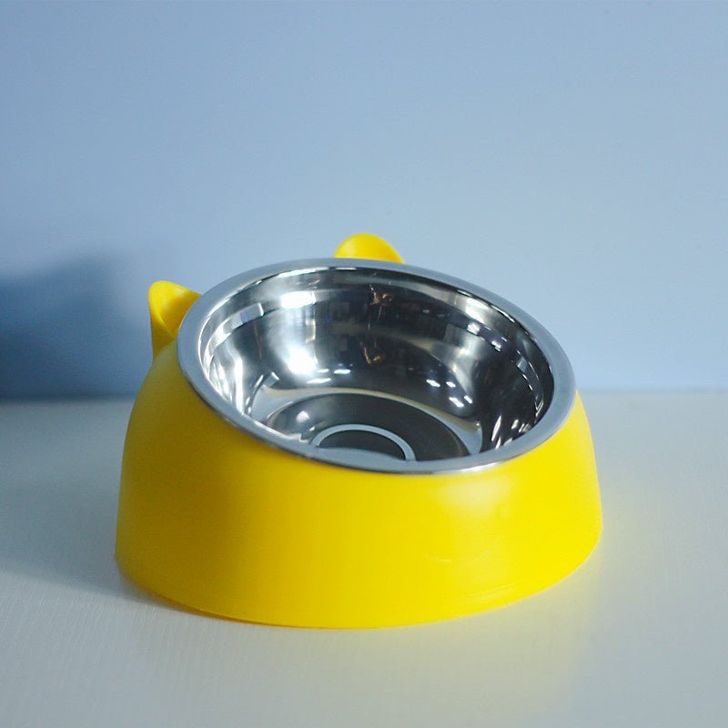 Stainless Steel Dog Bowl Double Bowl Cervical Protection Oblique Mouth Hot Pet Food Basin Supplies | Luxury Home Accessories | Heulog Glow