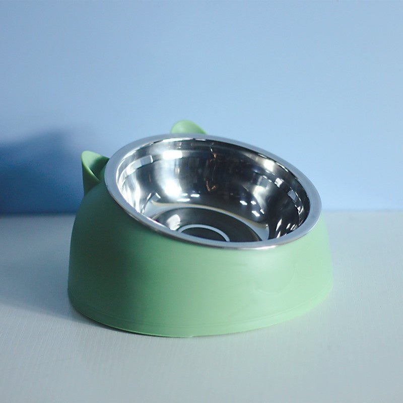 Stainless Steel Dog Bowl Double Bowl Cervical Protection Oblique Mouth Hot Pet Food Basin Supplies | Luxury Home Accessories | Heulog Glow