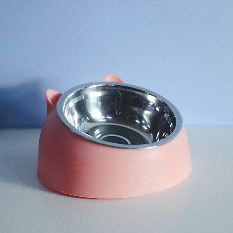 Stainless Steel Dog Bowl Double Bowl Cervical Protection Oblique Mouth Hot Pet Food Basin Supplies | Luxury Home Accessories | Heulog Glow