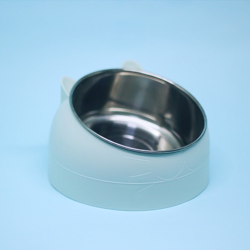 Stainless Steel Dog Bowl Double Bowl Cervical Protection Oblique Mouth Hot Pet Food Basin Supplies | Luxury Home Accessories | Heulog Glow