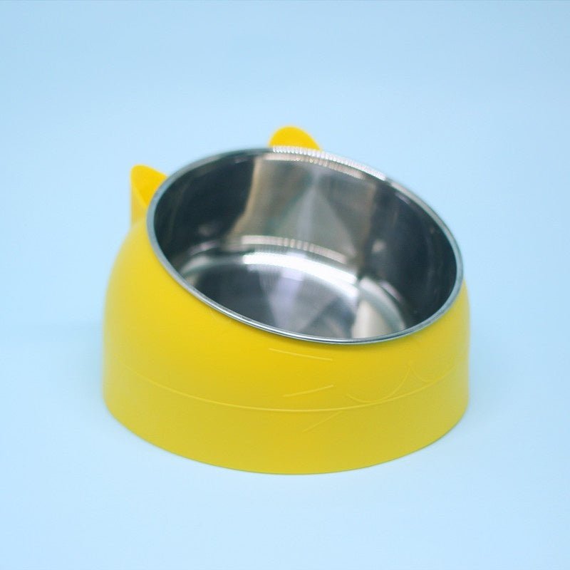Stainless Steel Dog Bowl Double Bowl Cervical Protection Oblique Mouth Hot Pet Food Basin Supplies | Luxury Home Accessories | Heulog Glow