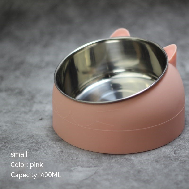 Stainless Steel Dog Bowl Double Bowl Cervical Protection Oblique Mouth Hot Pet Food Basin Supplies | Luxury Home Accessories | Heulog Glow