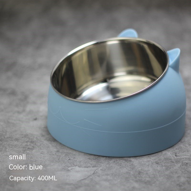 Stainless Steel Dog Bowl Double Bowl Cervical Protection Oblique Mouth Hot Pet Food Basin Supplies | Luxury Home Accessories | Heulog Glow
