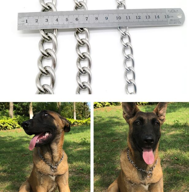 Stainless Steel Dog German Shepherd Rottweiler Golden Retriever Large Control Chain Neck Sleeve | Luxury Home Accessories | Heulog Glow