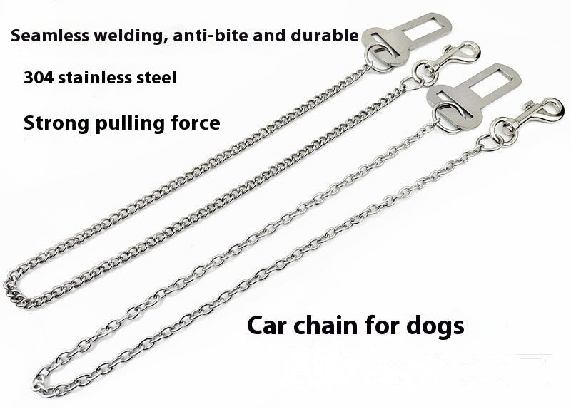 Stainless Steel Small Chain Puppy Car Safety Rope | Luxury Home Accessories | Heulog Glow