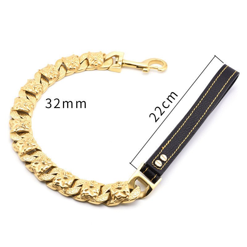 Stainless Steel Titanium Bully Dog Full Dog Head Collar | Luxury Home Accessories | Heulog Glow