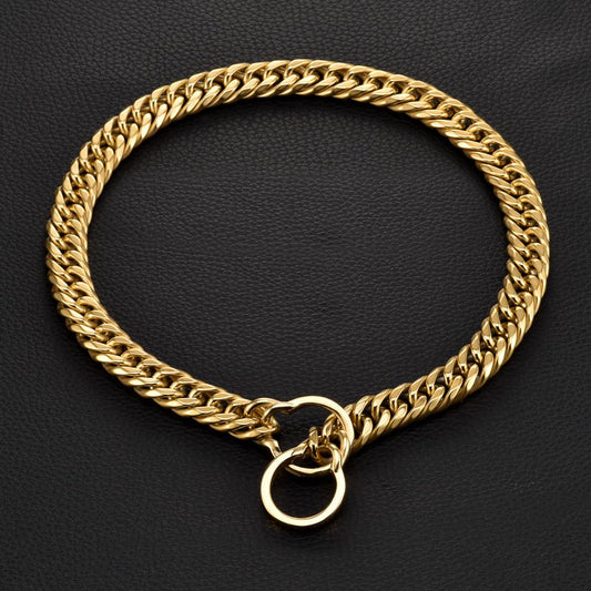 Stainless Steel Titanium Dog Leash Bulldog Pitbull Collar | Luxury Home Accessories | Heulog Glow