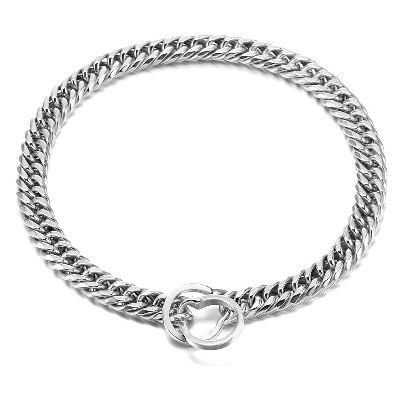 Stainless Steel Titanium Dog Leash Bulldog Pitbull Collar | Luxury Home Accessories | Heulog Glow