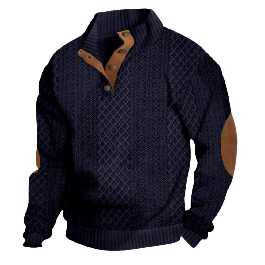 Stand Collar Long Sleeve Jacquard Knitted Pullover Sweater | Luxury Home Accessories | Heulog Glow