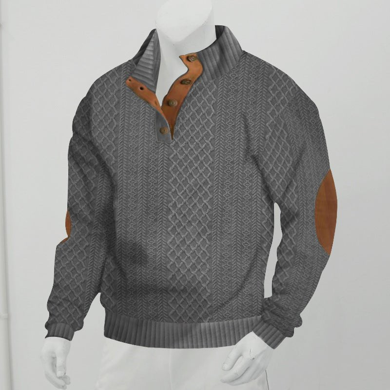 Stand Collar Long Sleeve Jacquard Knitted Pullover Sweater | Luxury Home Accessories | Heulog Glow