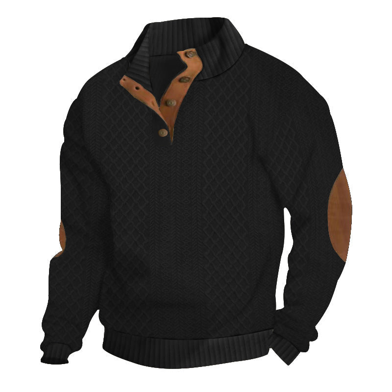 Stand Collar Long Sleeve Jacquard Knitted Pullover Sweater | Luxury Home Accessories | Heulog Glow