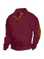 Stand Collar Long Sleeve Jacquard Knitted Pullover Sweater | Luxury Home Accessories | Heulog Glow